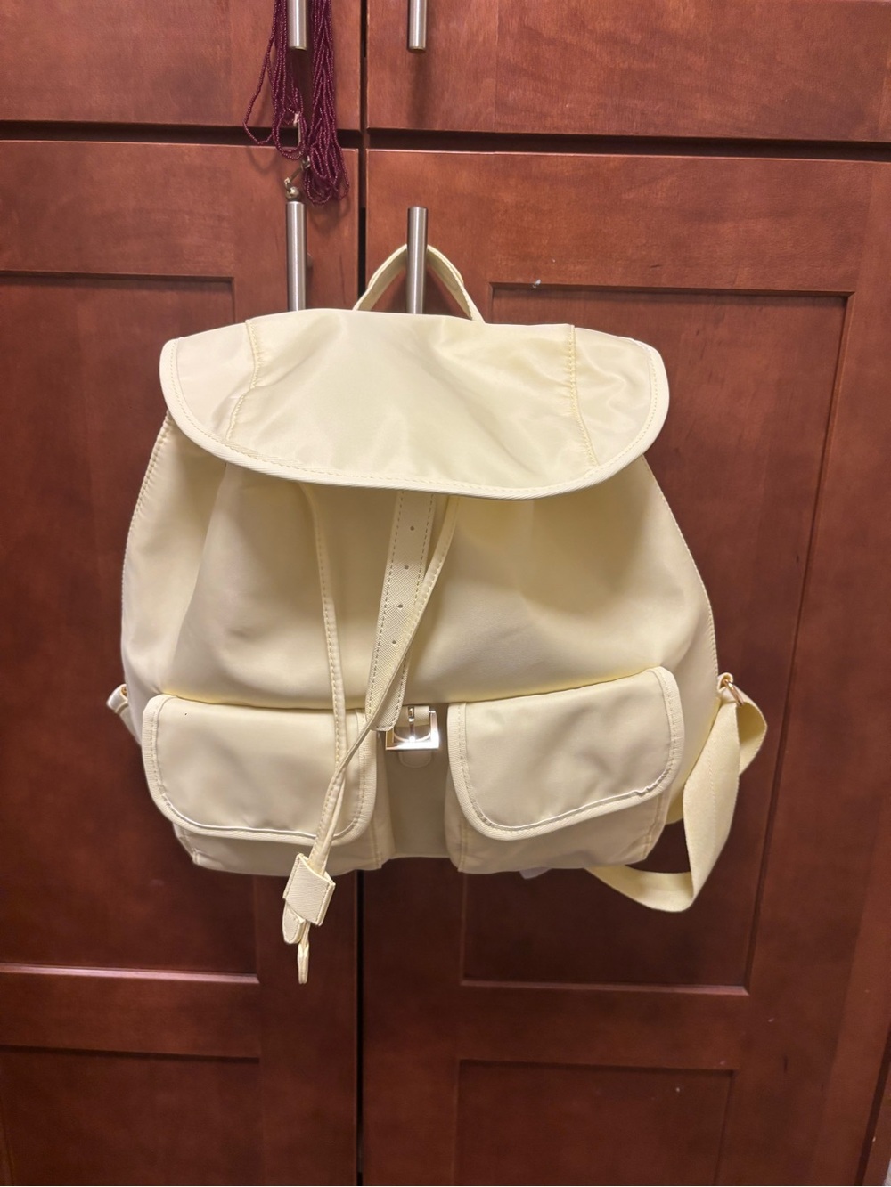 Yellow Ivory Nylon Backpack – New – Multi Pocket Travel/School Bag